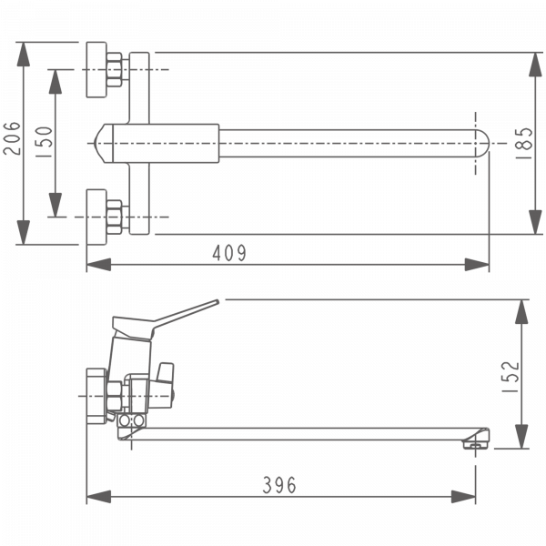 Смеситель для ванны, длинный излив, латунь, черный
Комплектация: лейка, шланг 1,5м, держатель для лейки HB 22818-7