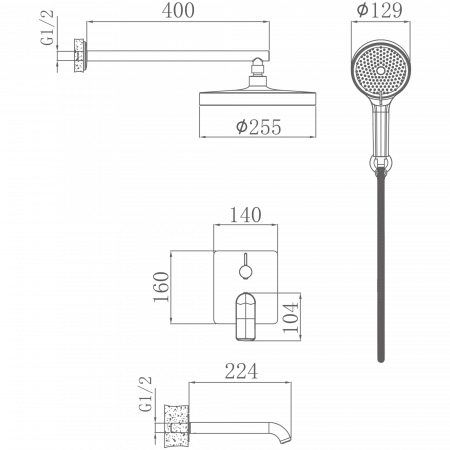 Душевая система Haiba HB 80553