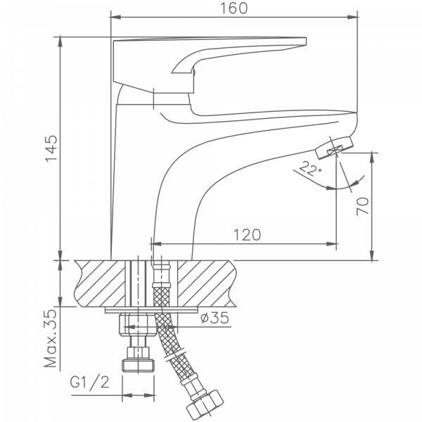 Смеситель для раковины с гигиеничесим душем Haiba HB 1268