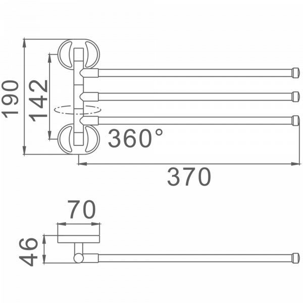 Полотенцедержатель 3-е рога Haiba HB 1913