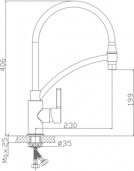Смеситель для кухни Haiba HB 73643-3, серый