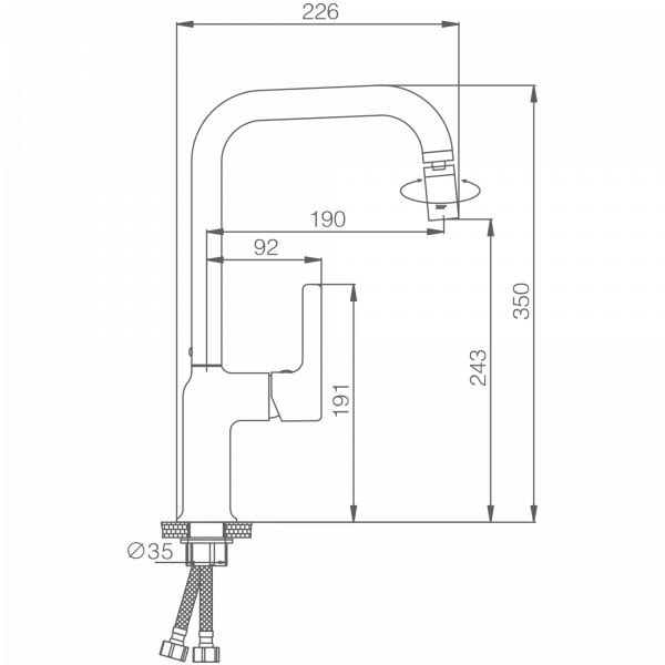 Смеситель для кухни, латунь, хром HB 70814