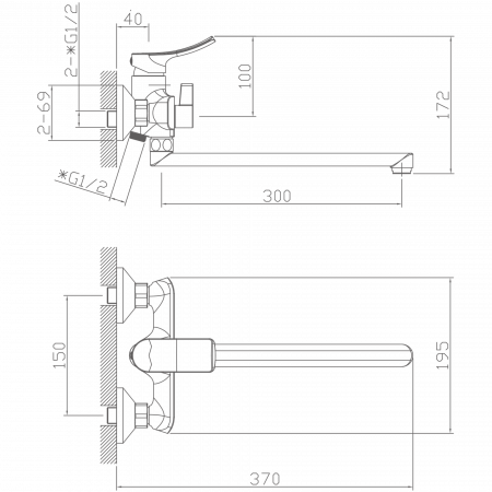 Смеситель для ванны Haiba HB 22553