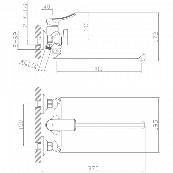 Смеситель для ванны Haiba HB 22553