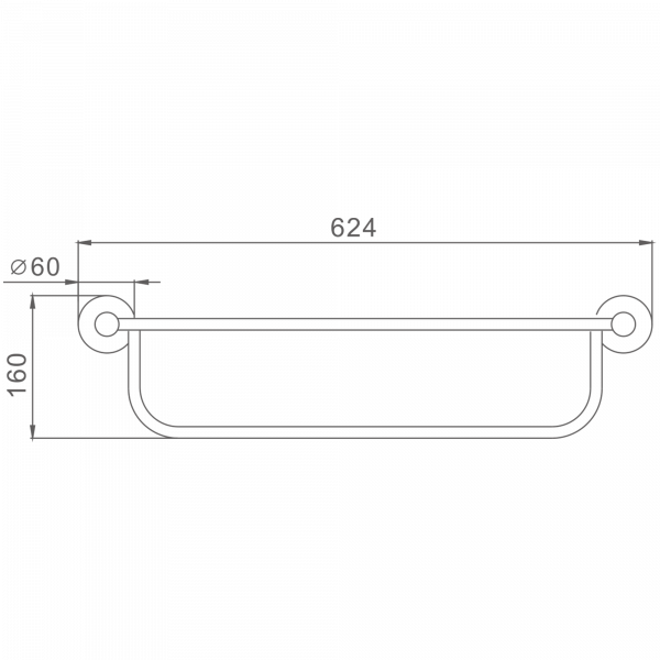 Полка для полотенец, нержавеющая сталь HB 8324