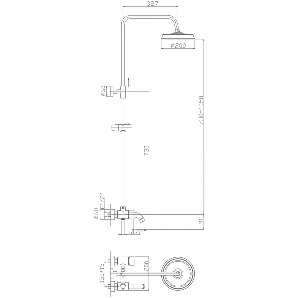 Душевая система Haiba HB 2407