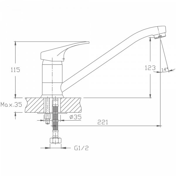 Смеситель для кухни Haiba HB 4813, хром