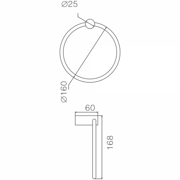 Держатель для полотенец, кольцо, хром HB 8404