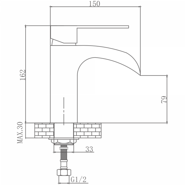 Смеситель для раковины, водопад, латунь, хром
HB 13505