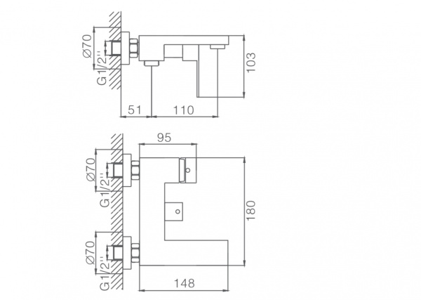 Смеситель для ванны, нержавеющая сталь, черный
Комплектация: лейка, шланг 1,5м, держатель для лейки HB 60803-7