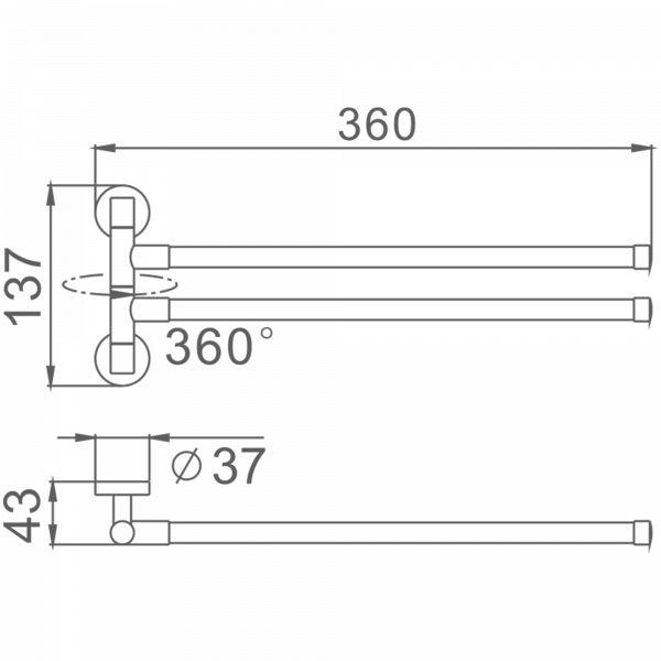 Полотенцедержатель 2-е рога Haiba HB 112