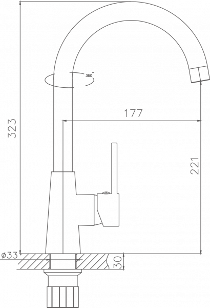 Смеситель для кухни Haiba HB 70074, хром
