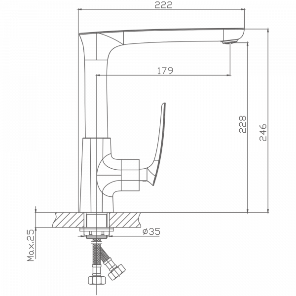 Смеситель для кухни Haiba HB 71616, хром