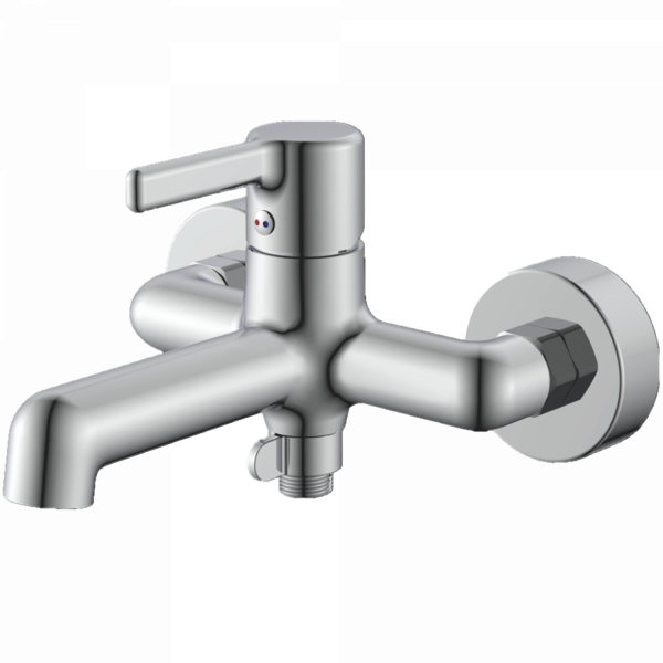 Смеситель для ванны, латунь, хром 
Комплектация: лейка, шланг 1,5м, держатель для лейки HB 60814