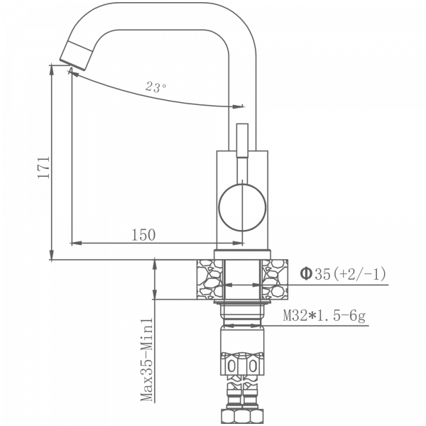Смеситель для кухни Haiba HB 72304-4, сталь