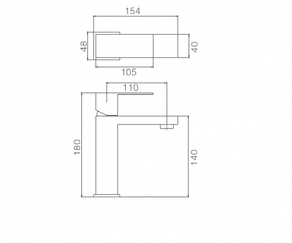 Смеситель для раковины, нержавеющая сталь, черный HB 10803-7