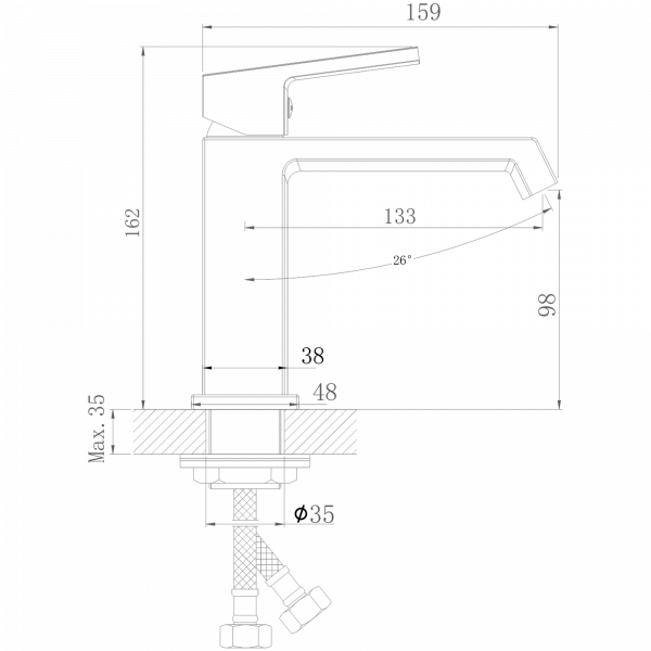 Смеситель для раковины Haiba HB 10575-7