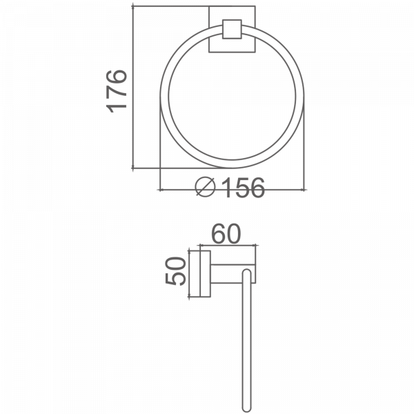 Держатель для полотенец, кольцо, черный HB 8904