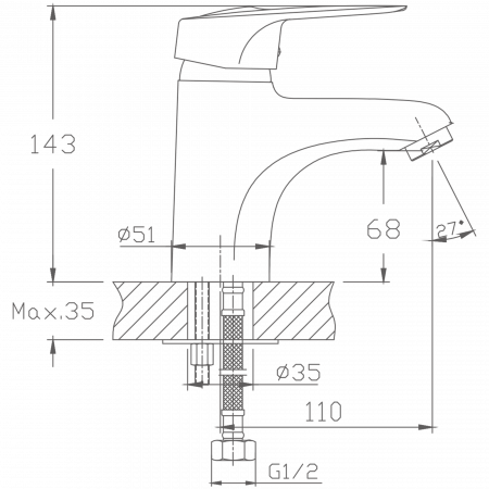 Смеситель для раковины Haiba HB 1004