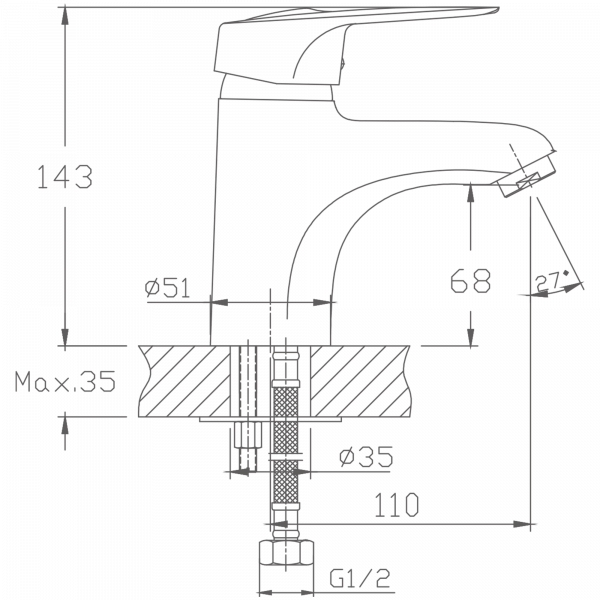 Смеситель для раковины Haiba HB 1004
